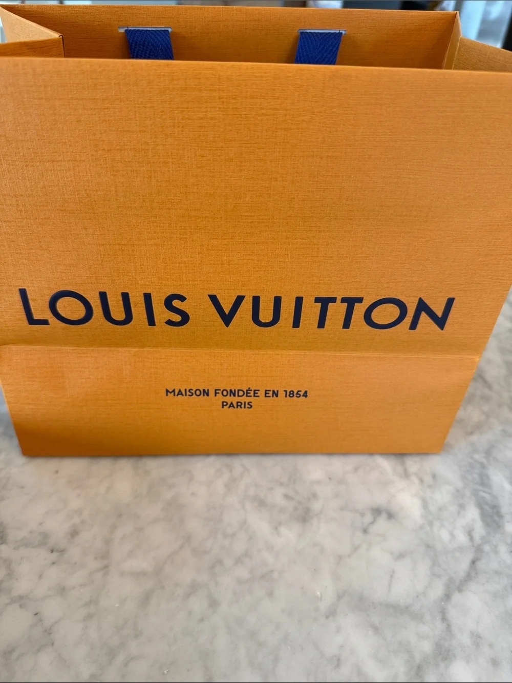 Louis Vuitton Orange and Cream Gift Set with Navy Accents